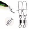50PCS Multiple Sizes Fishing Swivels Snap Lightweight Rolling Swivel  Saltwater Fishing