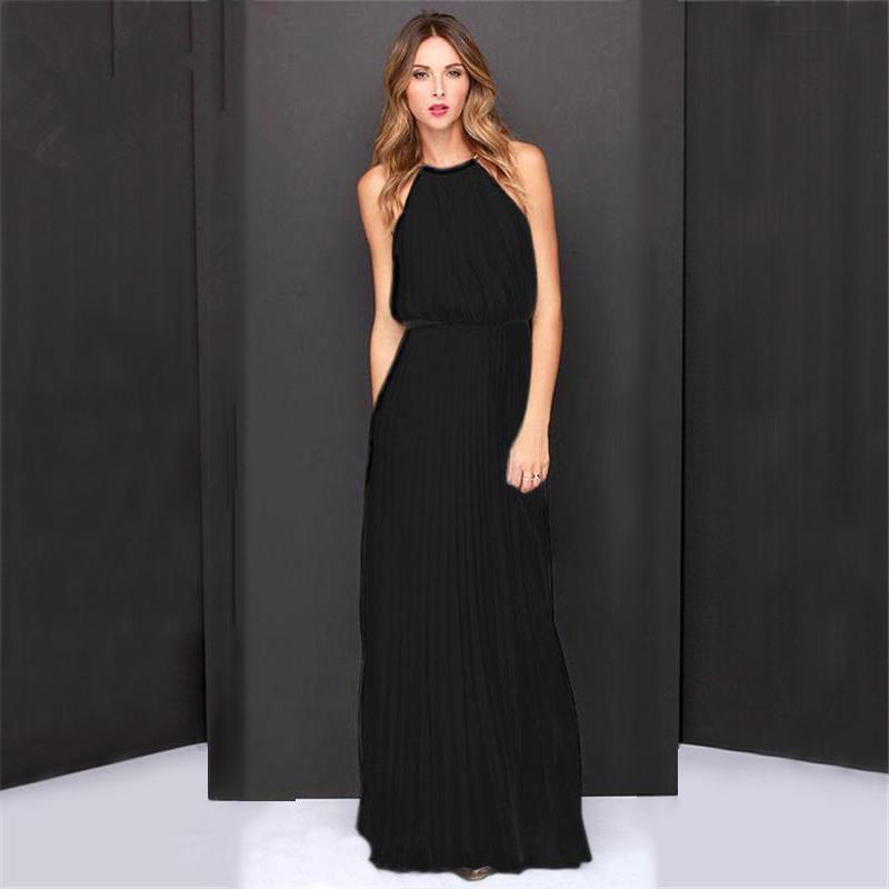 Long Halter Women Maxi Dress Evening Party Gown Wedding Bridesmaid Beach Holiday