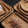 Wooden Bamboo Serving Tray Tea Cup Saucer Trays Fruit Plate Storage Pallet Plate Decoration Japanese Food Rectangular Plate
