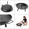KADAX Large 58cm Garden Fire Pit For Bonfire Grill Kettle Bowl Steel Black