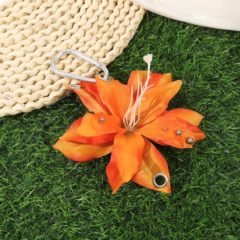 1Pcs Creative Simulation Flower Bag Pendant Exquisite Lily Keychain Fashion Backpack Decoration Diy Accessories Gifts