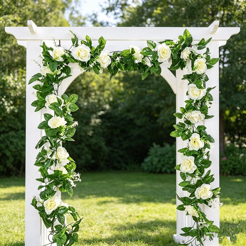 

1Pcs 2.2M Artificial White Flower Fake Hanging Fake Vine Plants Leaves Artificials Garland Flowers Wedding Decoration зелёный