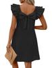European and American TK spring and summer fashion double-layer lotus leaf sleeve back bow dress women