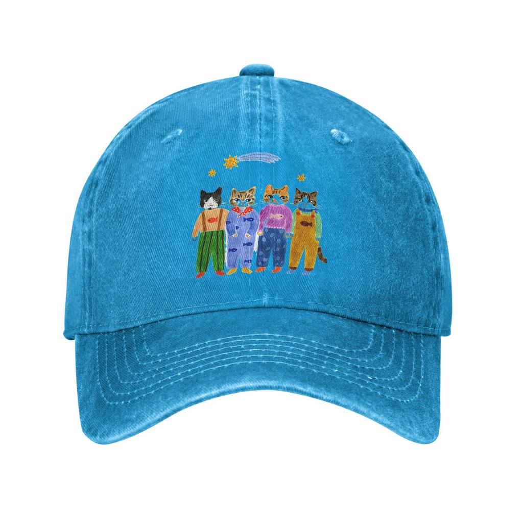 Bunte ästhetische Katzen Baseballkappe Sonne Jagd Camping Großhandel Gewaschene Trucker-Kappe Unisex Damen Stilvoll Individuell DIY Snapback-Kappe