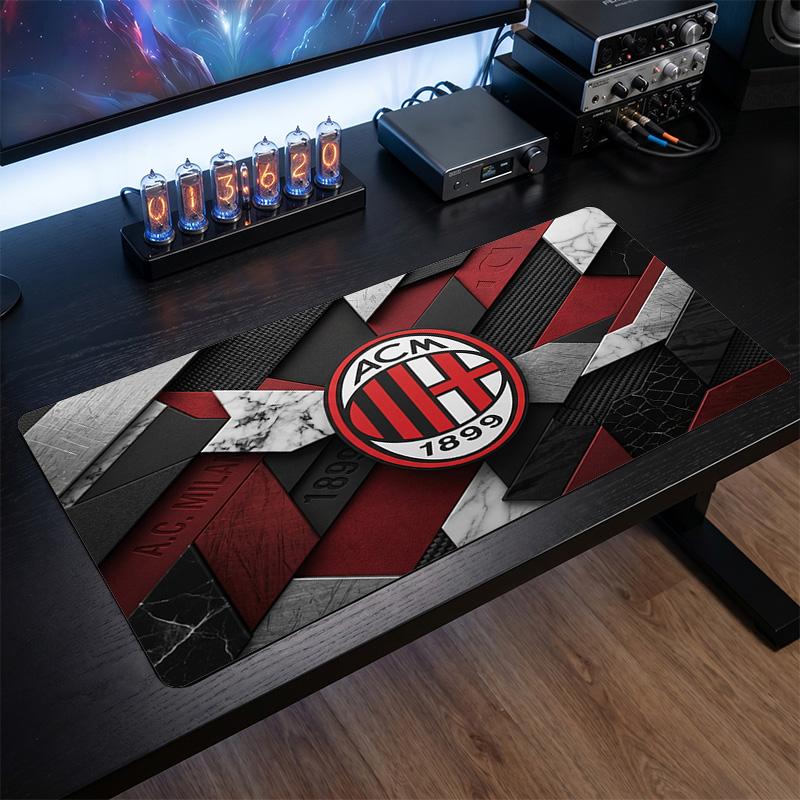 Tappetino per Mouse Grande Stampato AC Milan, Tappetino Morbido in Gomma Antiscivolo per Scrivania da Gioco per Ufficio Laptop Computer Decorazione