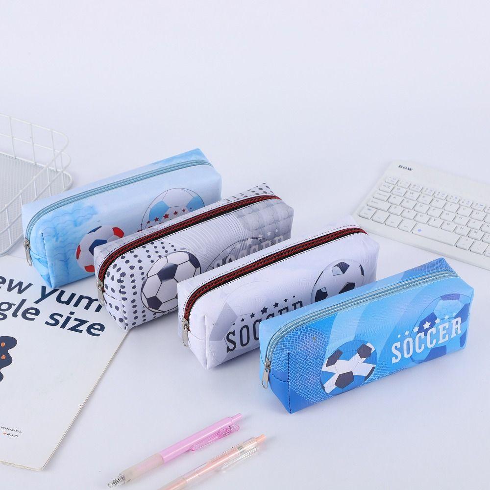 Dirt-proof Stationery Storage Bag Waterproof Pencil Pouch Organizer Soccer Pencil Case  Kids