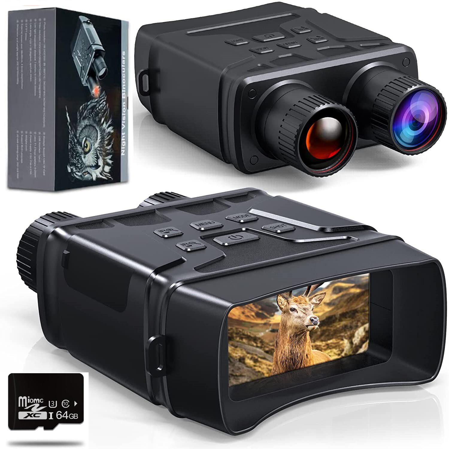 

1080P HD 5X Digital Zoom Binoculars 850nm Infrared Night Vision Device Hunting Telescopes Outdoor Tool Day Night Dual Use 300m No Memory Card