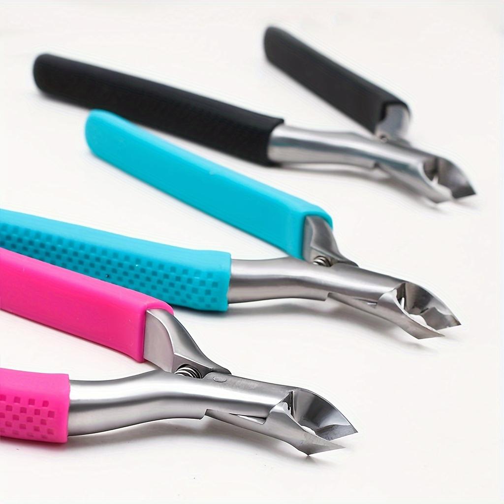 Manicure Silicone Cuticle Scissors ColorNon-slip Handle Cuticle Pliers Trim Nail Edges Barb Cuticle Scissors Manicure Silicone C