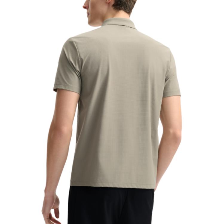 Fila White Fashionable Versatile Simple Solid Color Short Sleeve Polo Shirt Men Polo Shirts Gray-Brown F11M523123F-GY