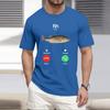Men's Fashion Printed Round Neck Straight Shoulder Short Sleeve T-Shirt Top