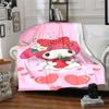 1 Stück My Melody Erdbeer-Decke Leichte Flanell-Kuscheldecke für Sofa Bett Reise Camping Wohnzimmer Büro Couch Stuhl