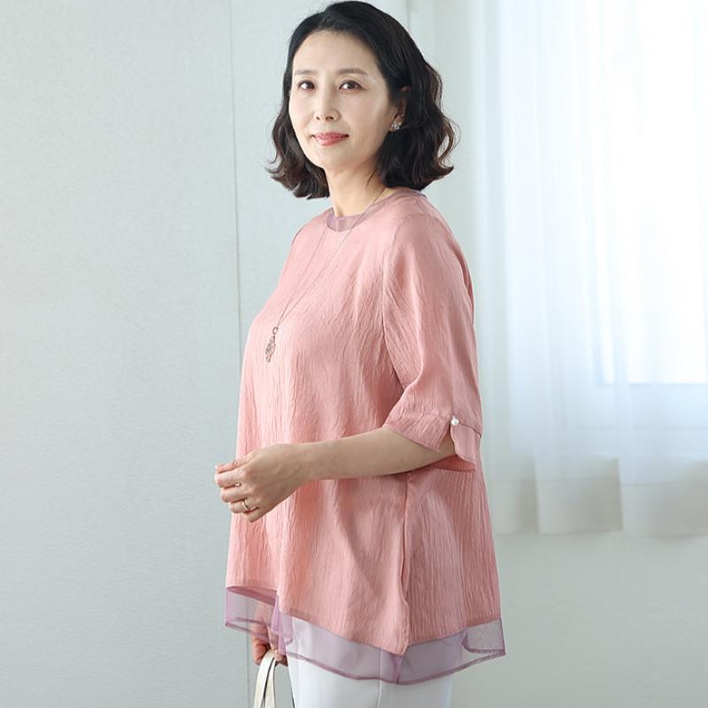 Shiz Madam Women Ice Rayon Wrinkle Blouse T57548