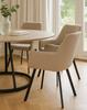 SWEN velvet beige upholstered swivel chair
