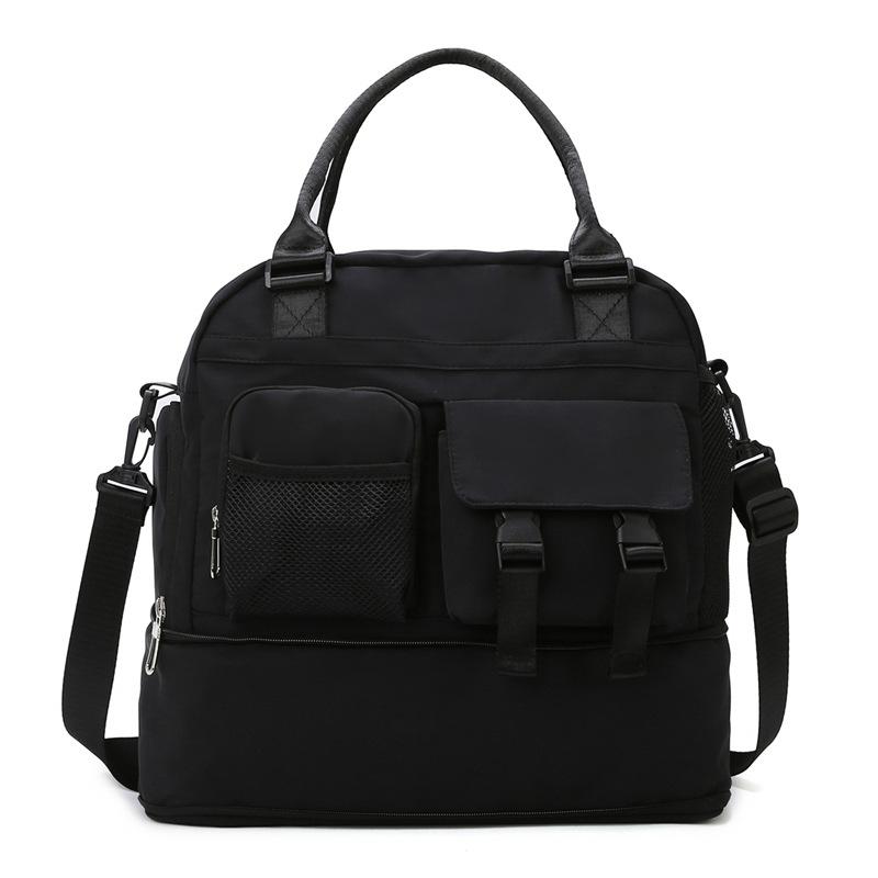 

New travel bag shoulder portable travel large capacity lightweight sports fitness bag luggage maternity travel storage bag чорний