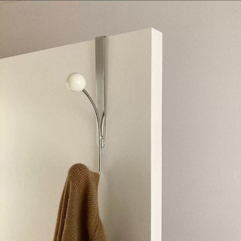 Over-The-Door Iron Hook Rack Easy Install,Heavy-Duty Metal Hooks For Coats,Hats Perfect For Bedroom, Kitchen & Bathroom Storage