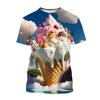 3D Print Ice Cream Mens Funny T Shirt  Women Kids Fashion Ice T-shirt Men's Short Sleeve Tee Tops Casual Harajuku Cheap Stuff