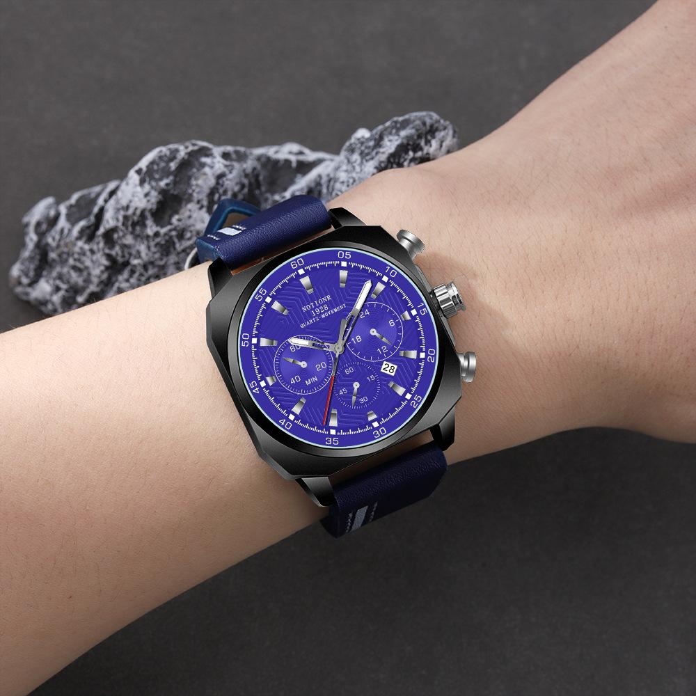 Square Men's Sport Men's Quartz Watch Casual Men's Watch Military Watch Multi-Dial Watch Business Watch Leather Watch