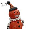 Cute Spooky Shelf Sitters Wooden Halloween Resin Figurines, Pumpkin Scarecrow Wizard Owl Black Cat Figurine Statue, Rustic Desktop Tabletop Ornaments