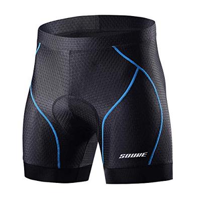 Souke Sports Men's Cycling Inner Pants with 4D Padding, Pain Relief, Lightweight, Quick-Drying, Anti-Slip, Cycling Wear, Road Bike Pants, Blue, Size M