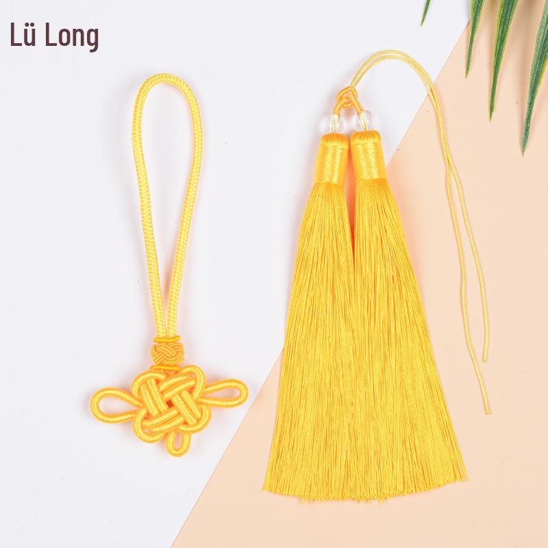 Handwoven Red Chinese Knot Tassel DIY Kit - Small Pendant