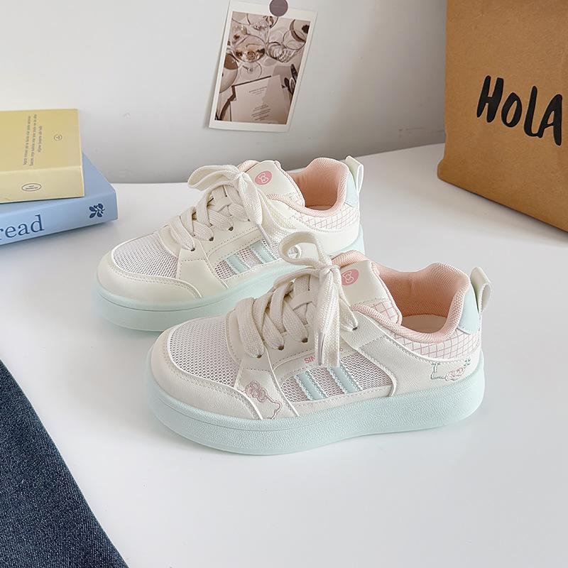 Women's White Sneakers 2025 New Outdoor Mesh Breathable Comfortable Flats Fashion Lace Up Height Increase Non Slip Casual Shoes