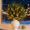 Illuminated Faux Greenery Artificial Lighted Pine with Lights, Fairy Light Olive Branch, Realistic LED Plant Sprays Stem for Home Table Vase
