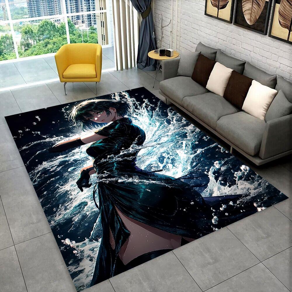3D One Punch Man Saitama Cartoon Anime Teppich für Wohnzimmer Schlafzimmer Zuhause Sofa Dekoration, Kinder Spiel Rutschfeste Bodenmatte