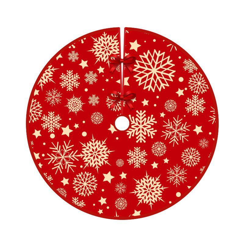 Tree Christmas Skirt Red Plaid Santa Elk Carpet Mat Cover Home Decoration Xmas