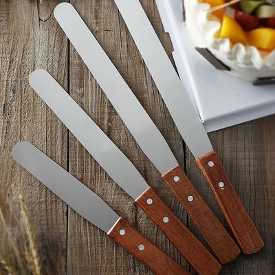 4/6/8/10/12inch Stainless Steel Cake Icing Spatula Frosting Spatula with Wooden Handle Butter Cake Spatula Knife Tool