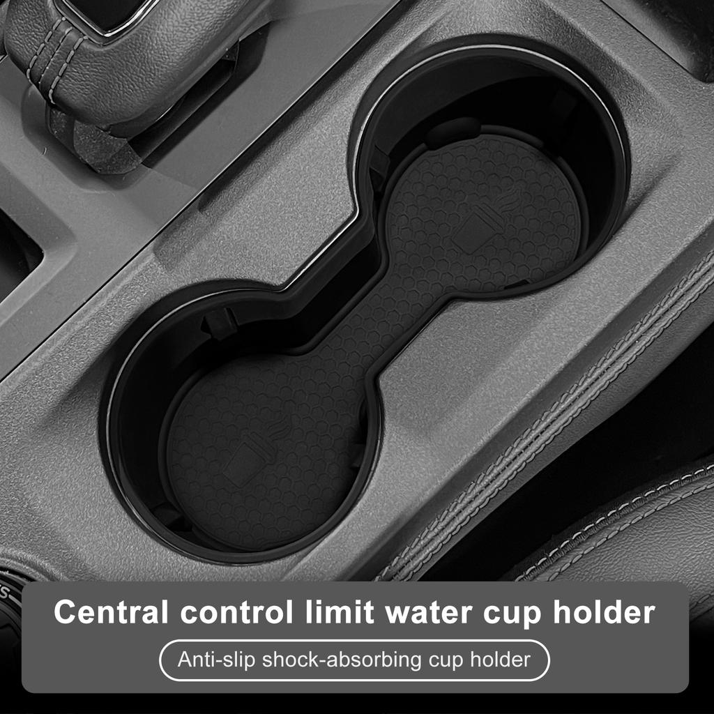 for Ford Ranger 2024 2025 Cup Holder Storage Box Shock-Absorbing Central Armrest Cup Tray Silicone