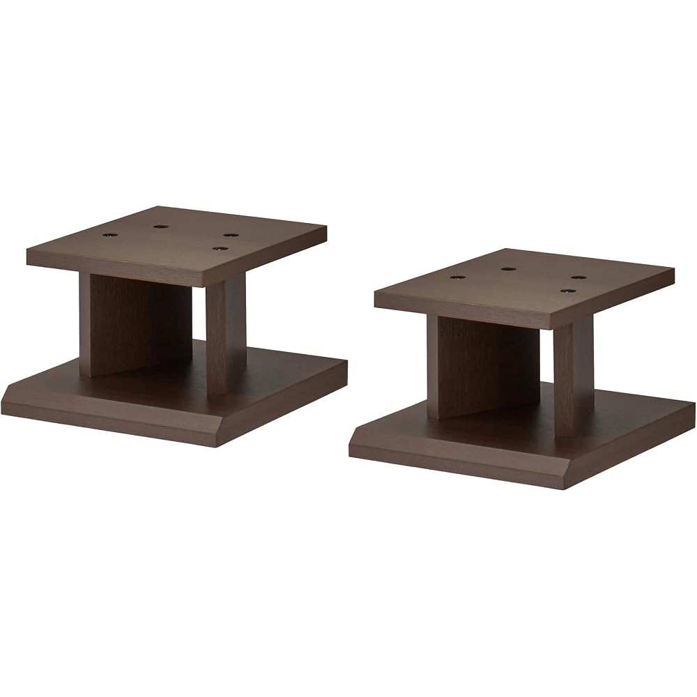 Hayami Kogyo Speaker Stands, Set of 2, 15cm Height, Dark Brown, SB-51