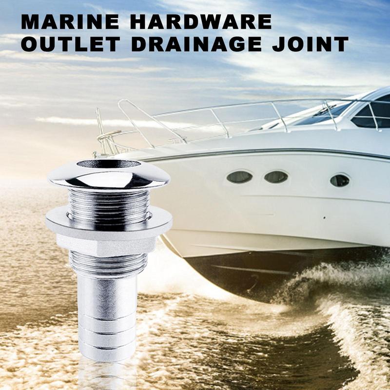 Plumbing Drain Outlet Stainless Steel Yacht Hull Connector Multifunctional Exits Speedboat Supplies Thru Drain Connector For