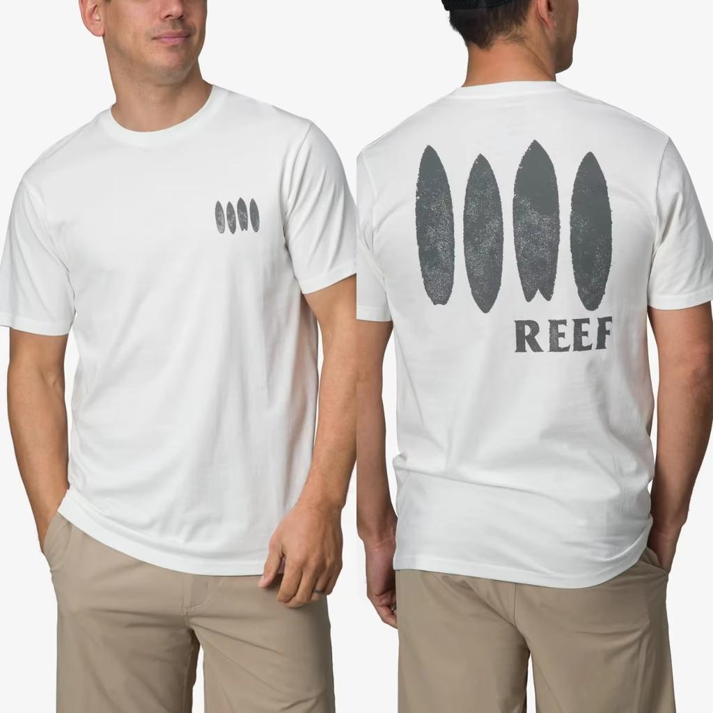 Men's T-shirt Reef Brand Print Casual Pure Cotton Oversized Y2k Tops Women's Short Sleeve Crew Neck Tee Comfortable Vacation Top