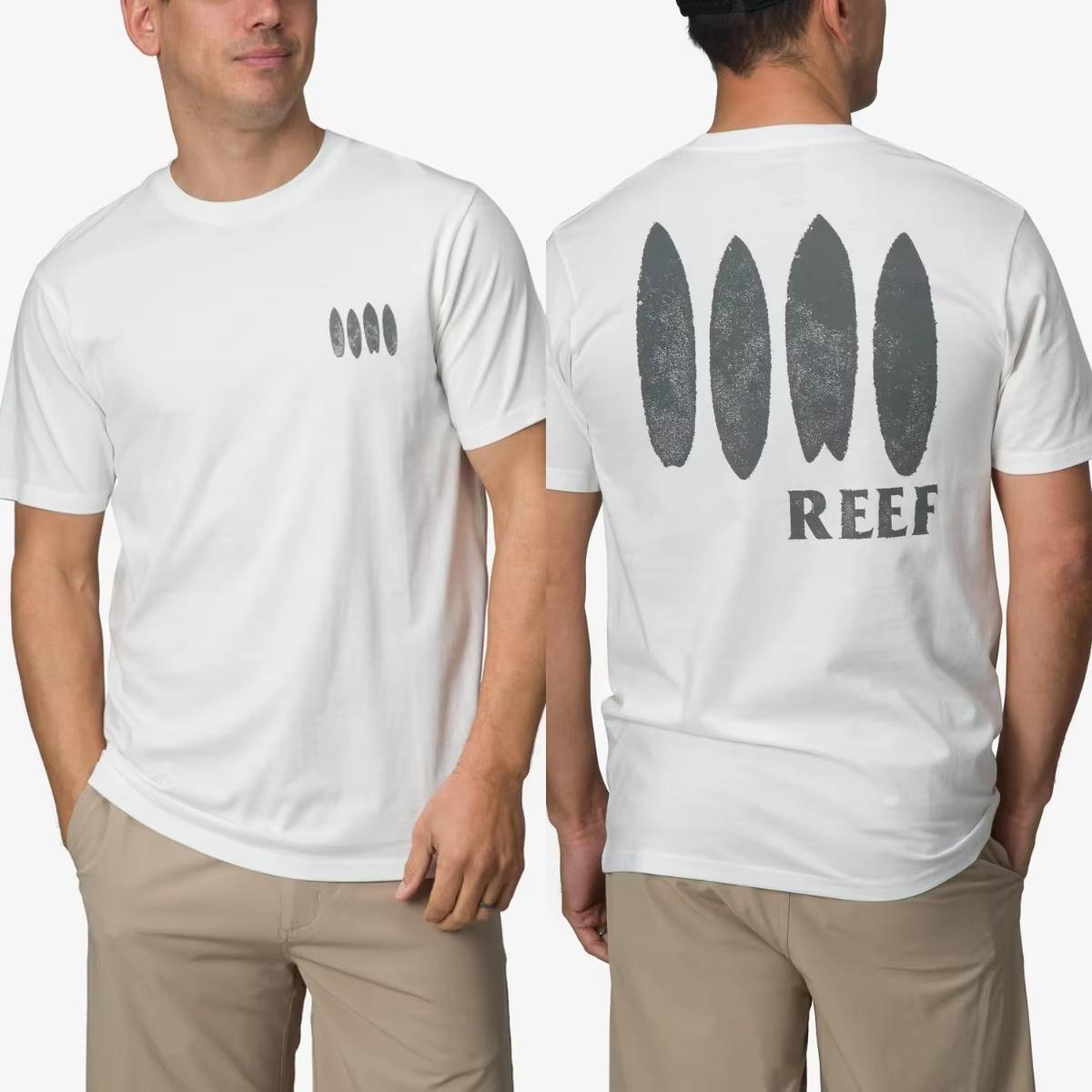 

Men s T-shirt Reef Brand Print Casual Pure Cotton Oversized Y2k Tops Women s Short Sleeve Crew Neck Tee Comfortable Vacation Top 4XL