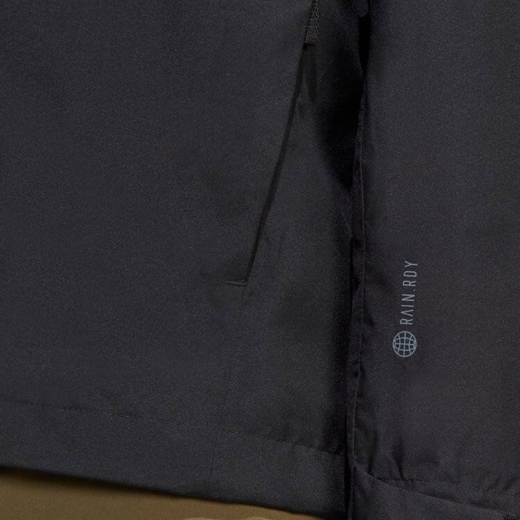 adidas Solid Color Logo Print Hooded Jacket Men Jackets Black HN5455