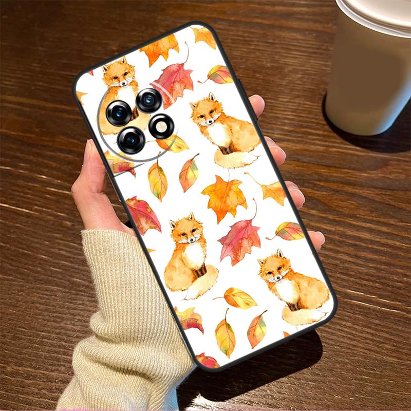 Autumn Leaves Fall Fox Case For OnePlus 13T 10T 8T 10R 13R 15 R 13 12 11 9 10 Pro Nord CE 5 2 3 4 Lite N20 N30 Cover