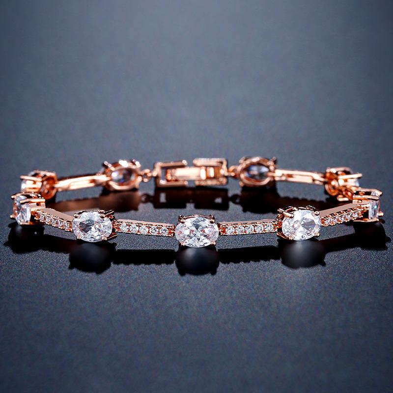 

RAKOL трансграничная поставка, европейская и американская мода, классический браслет с овальным цирконом с микроинкрустацией, женские изысканные и универсальные свадебные украшения