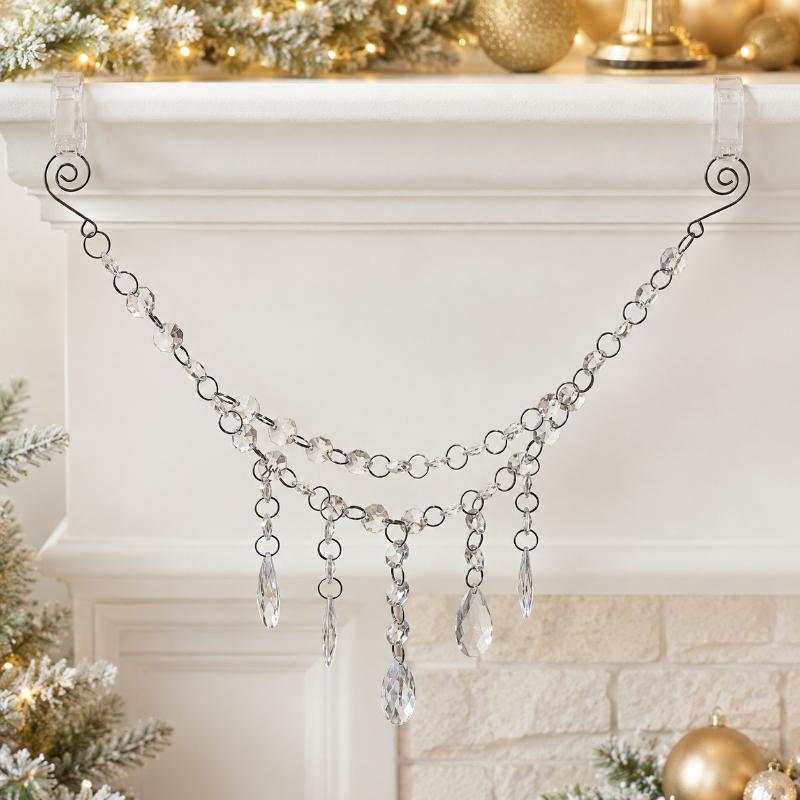 Beaded Drop Ornament Festive Crystal Hanging Decoration Christmas Pendant Delicate Teardrop Crystal Ornament For Home Decor