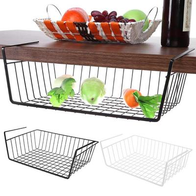 Hanging Basket Strong Load-bearing Large Capacity Simple Installation Under-Cabinet Shelf Organizer Slide-in Storage Basket