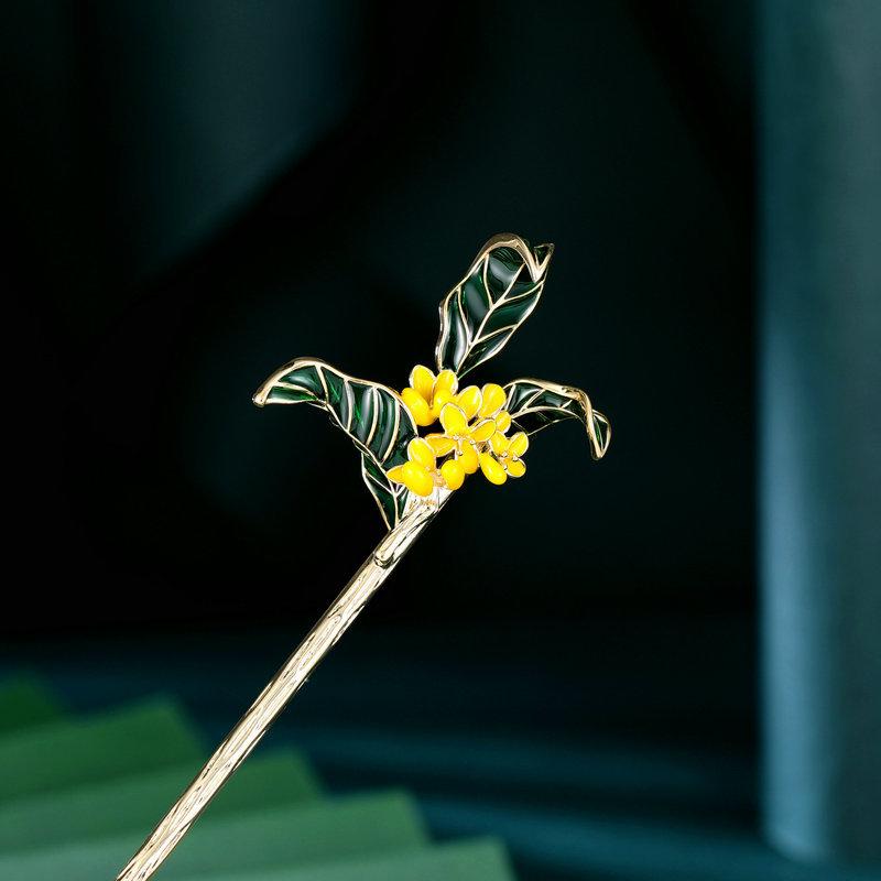 

Новая женская заколка для волос с дизайном «Лист османтуса», аксессуары для одежды, модная бижутерия, аксессуары, головной убор Hair Sticks