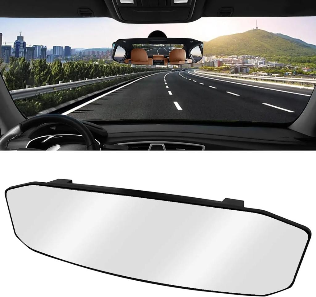 Universal Anti Glare Wide Angle Panoramic Rearview Mirror Clip On Eliminates Car Blind Spots for SUV Truck Vehicle