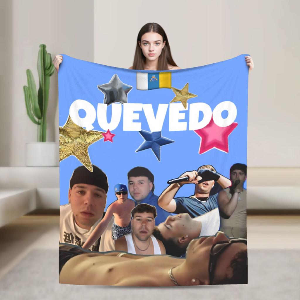 Super Soft Blanket Decorative Rapper Quevedo Music Throw Blanket Flannel Bedspread For Bedroom Funny Sofa Bed Cover