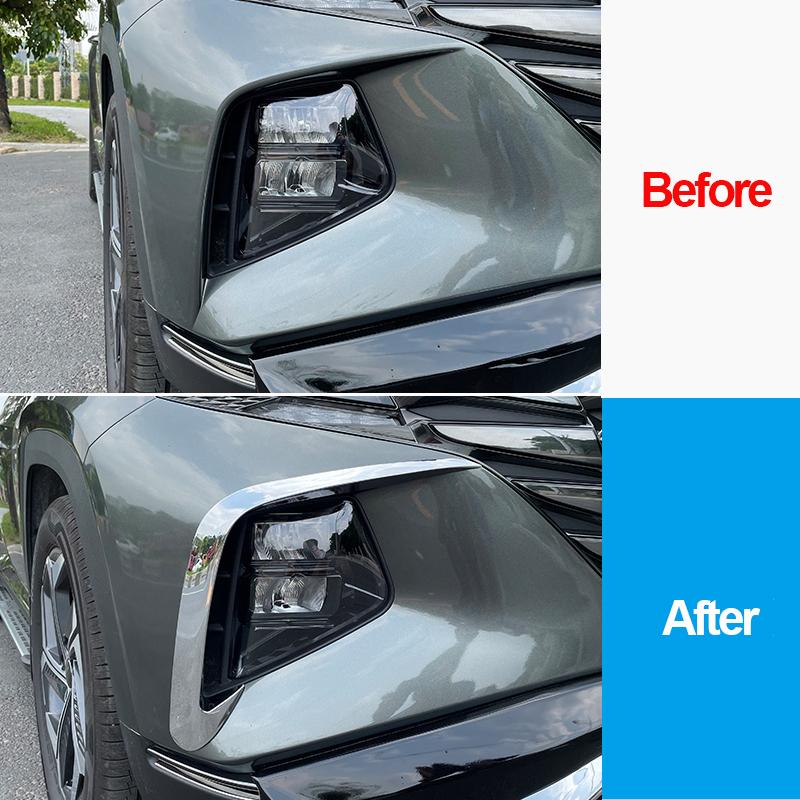 Für Hyundai Tucson NX4 Hybrid N Linie Auto Front Nebel Lampe Augenbraue Wind Messer Abdeckung Trim Streifen Außen Zubehör