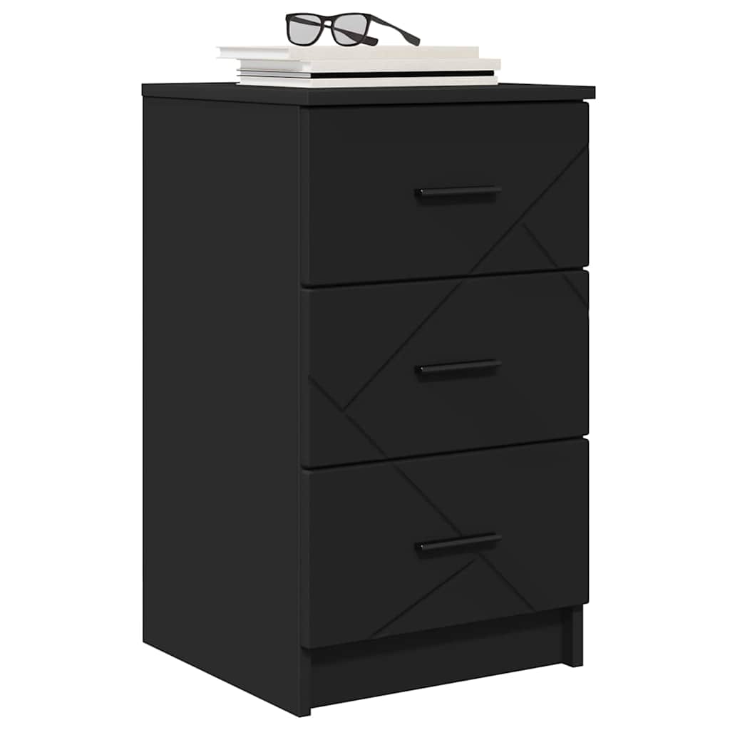 Nightstand with Drawers Black 38 x 38 x 66 cm Engineered Wood