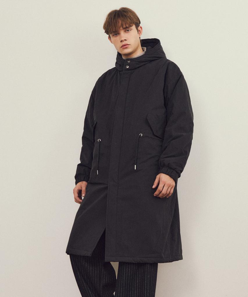 Wednesday Oasis M-65 Fishtail Hooded Padded Field Coat_Black