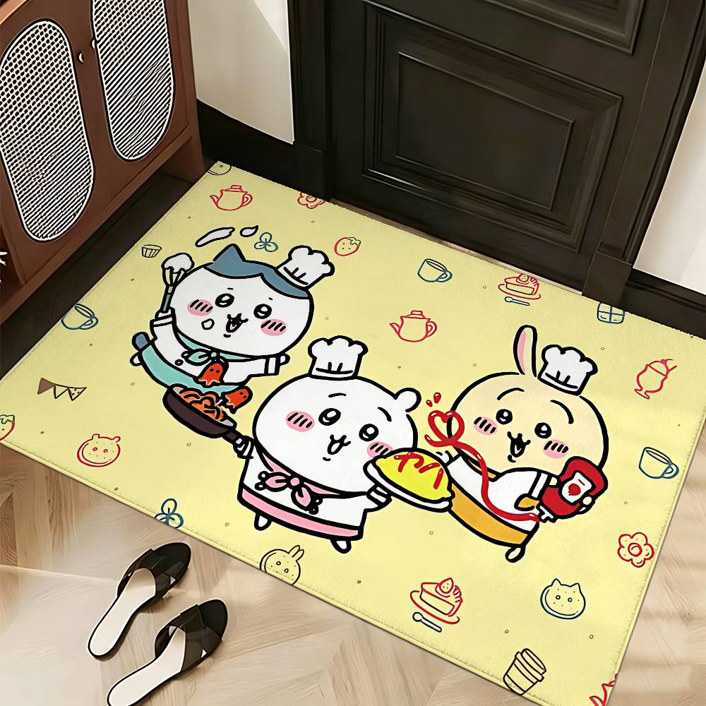 Cartoon C-chiika-waS Carpet Bathroom Anti-slip Mat Door Mat Home Decoration Mat Entrance Door Mat Scratch-resistant Door Mat