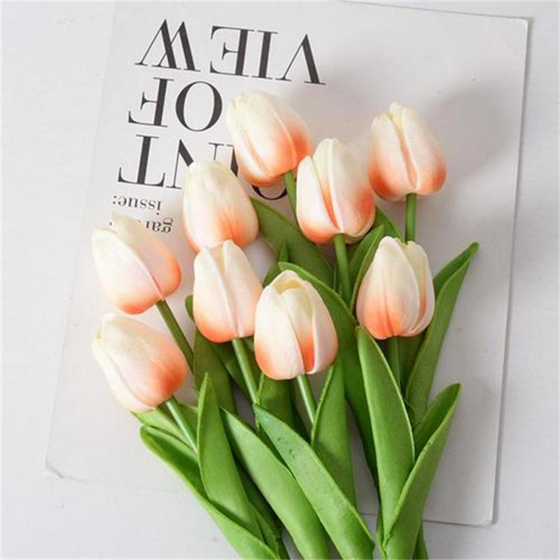 Colorful Tulip Artificial Flower Real Touch Flowers Tulip Bouquet Fake Flower For Home Wedding Decoration Home Garden Decor