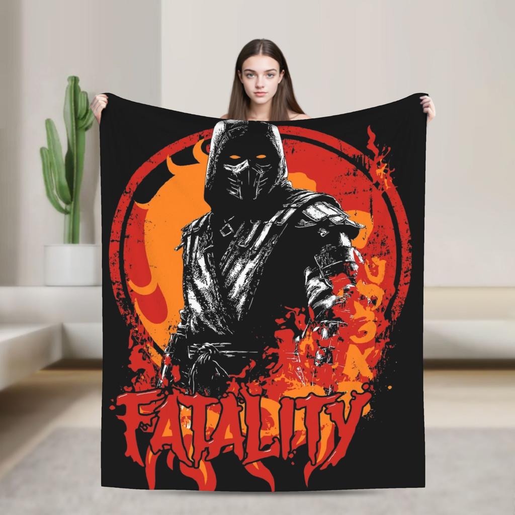Mortal Kombat Smoke MK Blankets Fleece Warm Throw Blankets for Bedroom Sofa Bedspread