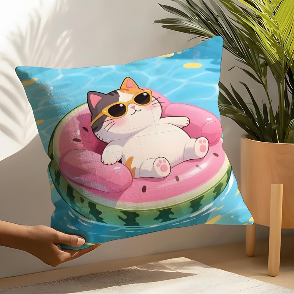 Cute Cartoon Cat Patterns Pillow Case Home Living Room Decoration Linen Pillowcover Pillow Cases Cushion Cover