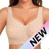 European and American soft support big chest underwear women's seamless thin no steel ring bra gathering comfortable fat mm fruit